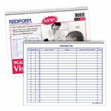 Rediform Log Book For Visitors- 1000 Entries- 50 Pages- 11in.x8-.50in.- White RE462924